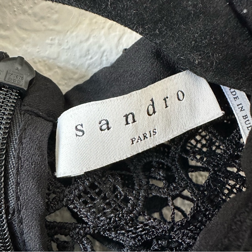 Sandro Iberia Embellished Lace Inset
Dress In Deep Navy SZ EU 36, US 4, S - Picture 6 of 11